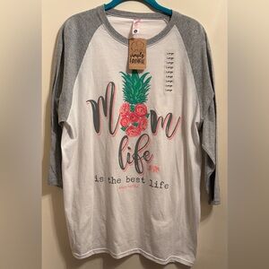 Simply Faithful Gray and White Long Sleeve Women's Tee